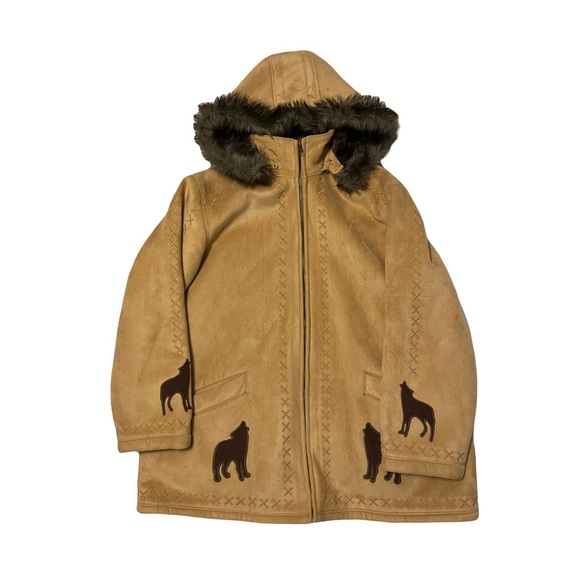 Vintage Coldwater Creek 90s faux fur hooded coat - Picture 4 of 13